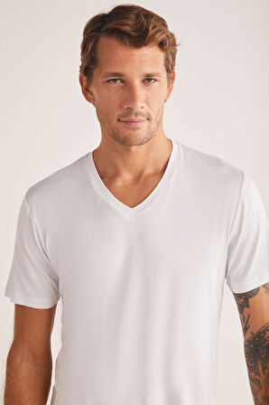 Kom Emilio V Yaka Modal Erkek Tshirt Byz