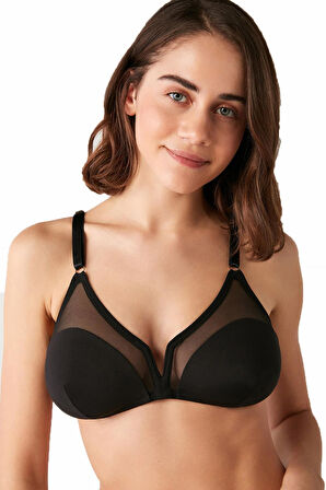 Kom Melly V Telli Siyah Sütyen 