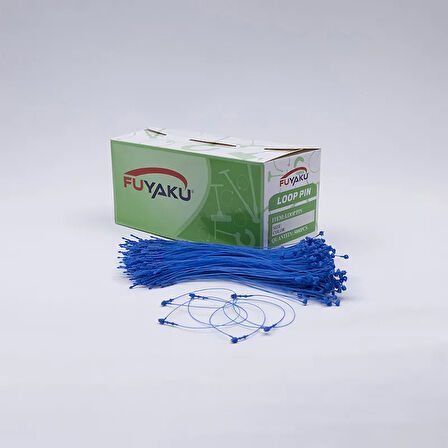 Fuyaku 7" Elle Geçmeli Kılçık Etiketleme Plastiği Renkli (5.000 Adet) Mavi