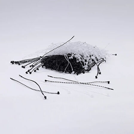 Fuyaku 7" Elle Geçmeli Tırtıklı Kılçık Etiketleme Plastiği Siyah (1.000 Adet)