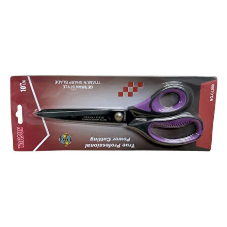 Taksun Makas Plastik Saplı GL999 10" (25 cm) Siyah