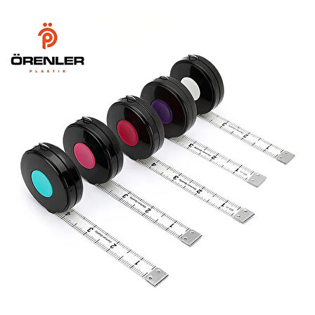 Mezura Otomatik Askılı 3 Metre Pembe-Beyaz
