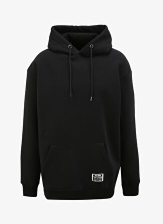 The Crow Kapüşon Yaka Siyah Erkek Sweatshırt TC3911