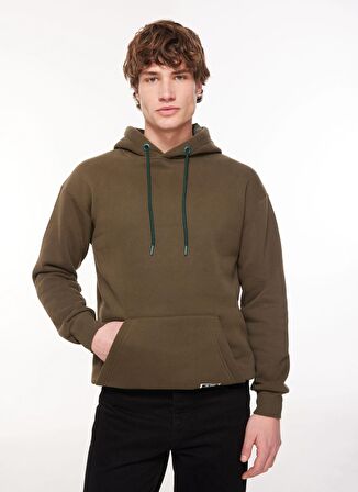 The Crow Kapüşon Yaka Haki Erkek Sweatshırt TC3912