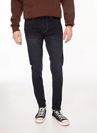 The Crow Normal Bel Dar Koyu Mavi Erkek Denim Pantolon TC5002