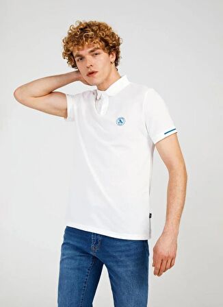 The Crow Düz Beyaz Erkek Polo T-Shirt SUMMER POLO