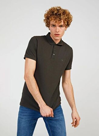 The Crow Polo Yaka Düz Antrasit Erkek T-Shirt FATHER BASIC POLO