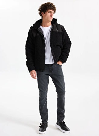 The Crow Desenli Siyah Erkek Polar Sweatshırt TC5092_KİNG