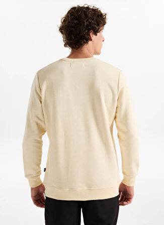 The Crow Bisiklet Yaka Ekru Erkek Sweatshırt TC1947_CROW