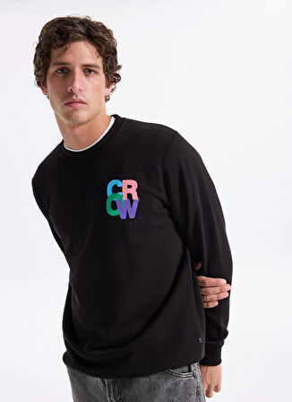 The Crow Bisiklet Yaka Siyah Erkek Sweatshırt TC1948_THE COLOUR