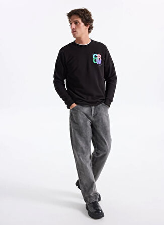 The Crow Bisiklet Yaka Siyah Erkek Sweatshırt TC1948_THE COLOUR