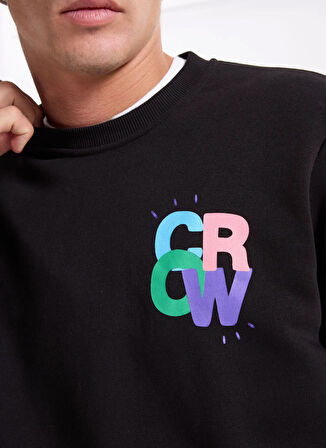 The Crow Bisiklet Yaka Siyah Erkek Sweatshırt TC1948_THE COLOUR