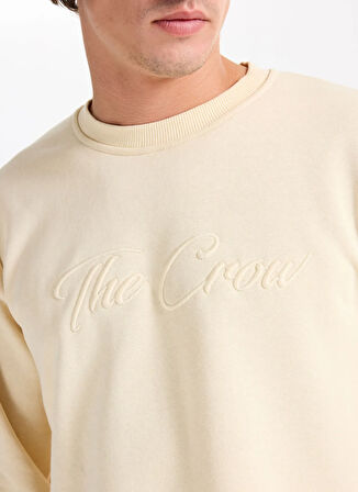 The Crow Bisiklet Yaka Ekru Erkek Sweatshırt TC1946_CALL