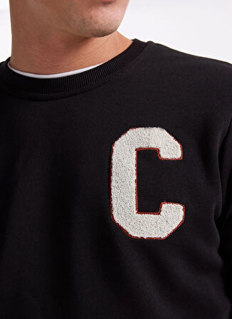 The Crow Bisiklet Yaka Siyah Erkek Sweatshırt TC1943_BOSTON