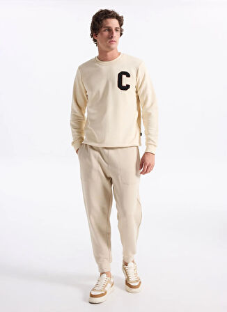 The Crow Bisiklet Yaka Beyaz Erkek Sweatshırt TC1943_BOSTON