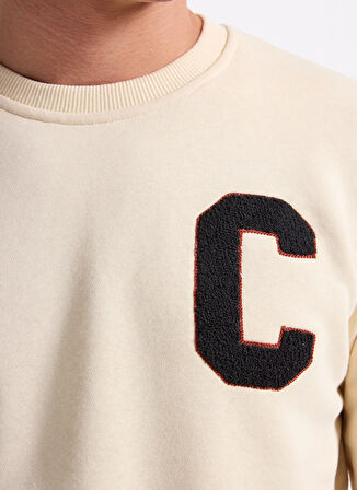 The Crow Bisiklet Yaka Beyaz Erkek Sweatshırt TC1943_BOSTON