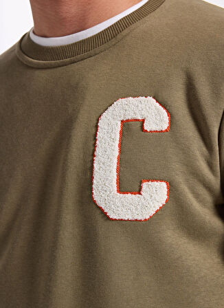 The Crow Bisiklet Yaka Haki Erkek Sweatshırt TC1943_BOSTON