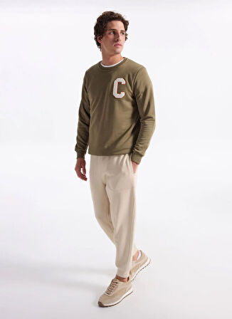 The Crow Bisiklet Yaka Haki Erkek Sweatshırt TC1943_BOSTON