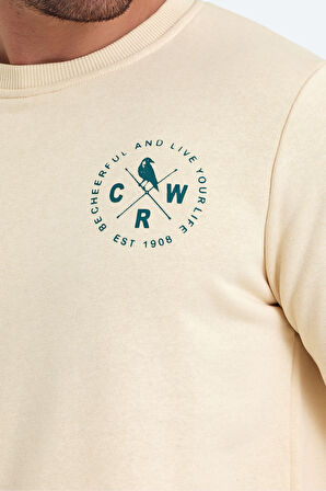 The Crow LIFE Erkek  Bej Sweatshirt