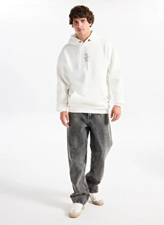 The Crow Kapüşon Yaka Beyaz Erkek Sweatshırt TC2904_I WILL YOU BEE THERE FOR YOU