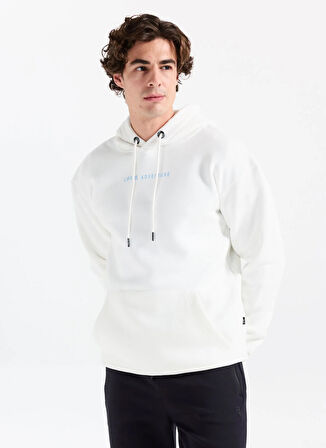 The Crow Kapüşon Yaka Beyaz Erkek Sweatshırt TC3917_COLD TRAİN