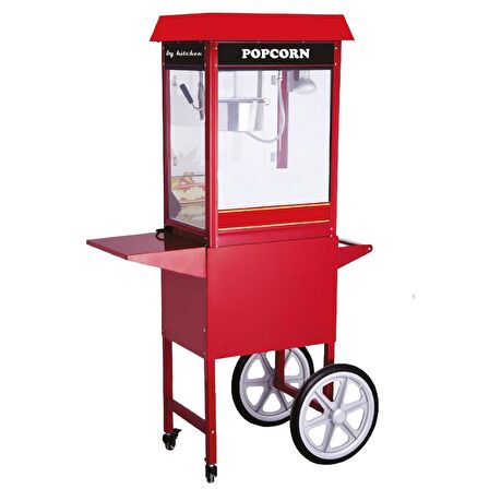 By Kitchen Arabalı Mısır Patlatma&Popcorn Makinesi-Kırmızı 