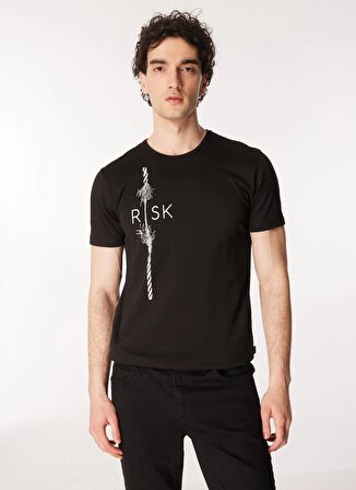 The Crow Siyah Erkek T-Shirt RİSK MOCK