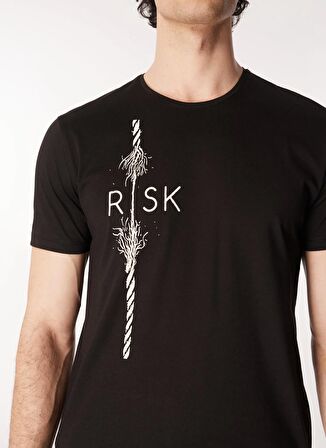 The Crow Siyah Erkek T-Shirt RİSK MOCK