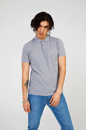 The Crow FATHER BASIC POLO Gri Erkek Tshirt