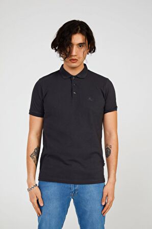 The Crow FATHER BASIC POLO Antrasit Erkek Tshirt