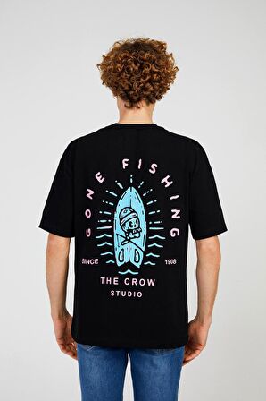 The Crow Bisiklet Yaka Baskılı Siyah Erkek T-Shirt TC9001BASKILI TSHIRT