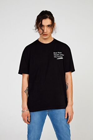 The Crow Bisiklet Yaka Baskılı Siyah Erkek T-Shirt TC9012BASIC