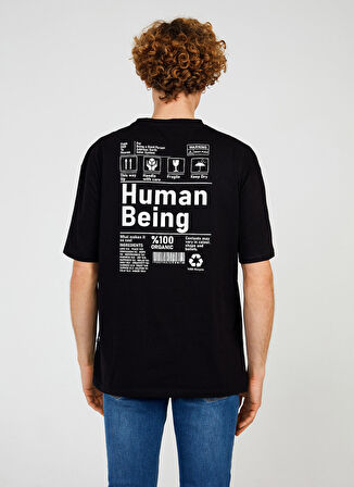 The Crow Bisiklet Yaka Baskılı Siyah Erkek T-Shirt TC9013BASIC