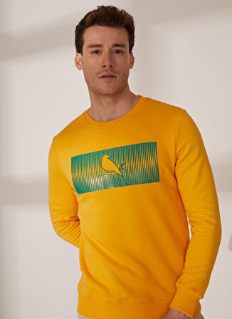 The Crow Bisiklet Yaka Açık Sarı Erkek Sweatshırt TC1907BASKILI TSHIRT