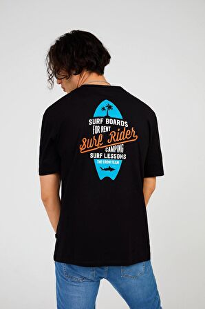 The Crow SURF HALF-RELAX TEE SİYAH Erkek Tshirt