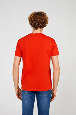 The Crow Bisiklet Yaka Baskılı Kırmızı Erkek T-Shirt TC7128