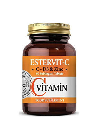 Estervit-C Vitamin 1000 mg  d3 ve zinC ağızda eriyen 60 Tablet 