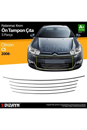 Citroen C5 Krom Ön Tampon Çıtası 5 Parça 2008 Üzeri