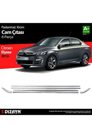 Citroen C-elysee Krom Cam Çıta 6 Prç 2012 Üzeri