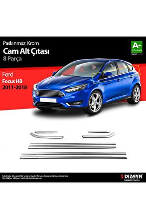 Ford Focus 3 Hb Krom Cam Çıtası 8 Prç 2011 Üzeri