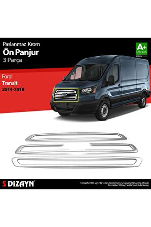 Ford Transit Krom Ön Panjur 3 Parça 2014 Üzeri
