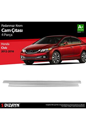 Honda Civic Krom Cam Çıtası 4 Prç 2012-2016