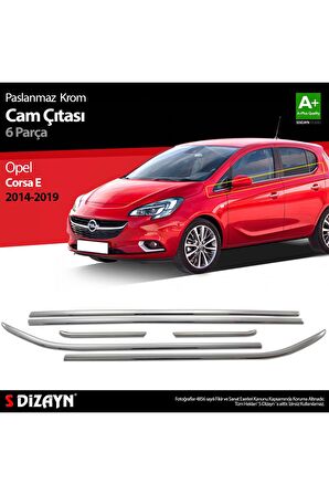Opel Corsa E Krom Cam Çıtası 6 Prç. 2015 Üzeri