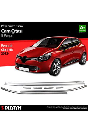 Renault Clio 4 Hb Krom Cam Çıtası 8 Prç. 2012 Üzeri