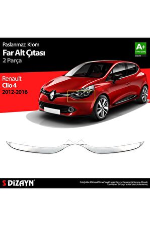 Renault Clio 4 Hb Uyumlu Krom Far Alt Çıtası 2012-2016