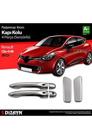 Renault Clio 4 Hb Krom Kapı Kolu 4 Kapı 2012 Üzeri Sensörlü