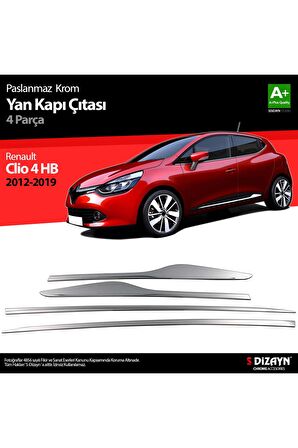 Renault Clio 4 Hb Krom Yan Kapı Çıtası 4 Prç. 2012 Üzeri