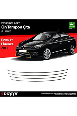 Renault Fluence Uyumlu Krom Ön Tampon Çıtası 4 Prç. 2013 Üzeri Makyajlı