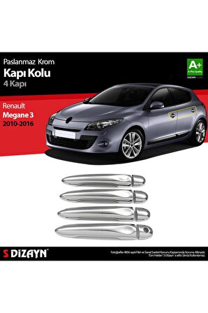 Renault Megane 3 Uyumlu Krom Kapı Kolu 4 Kapı 2010-2016