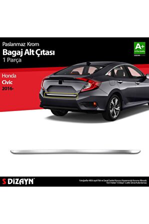 S-dizayn Honda Civic Krom Bagaj Alt Çıta 2016-2021
